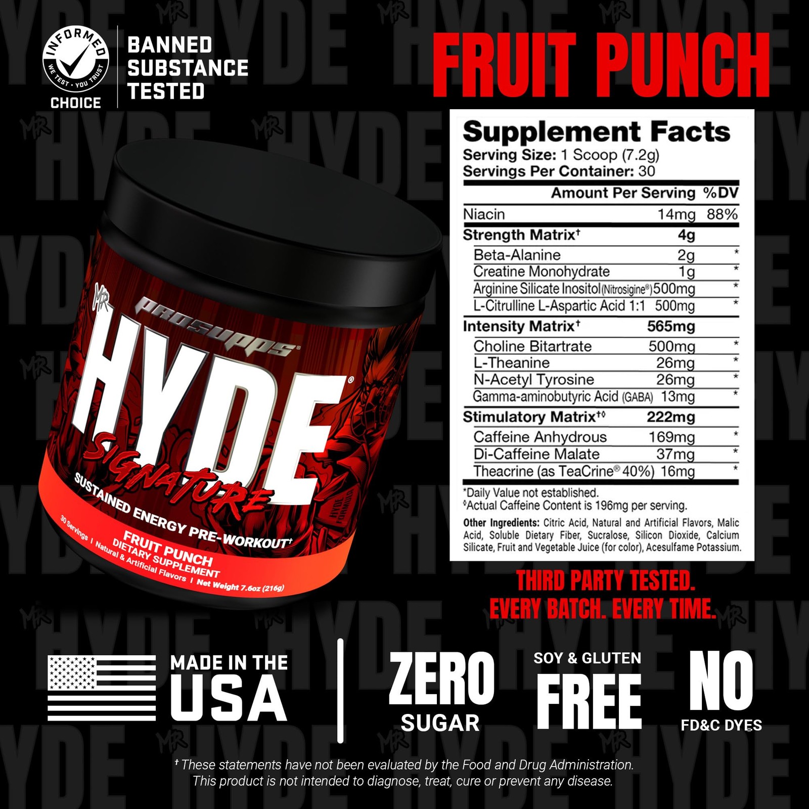 PROSUPPS Mr. Hyde Signature Pre Workout Powder with Creatine, Beta Alanine