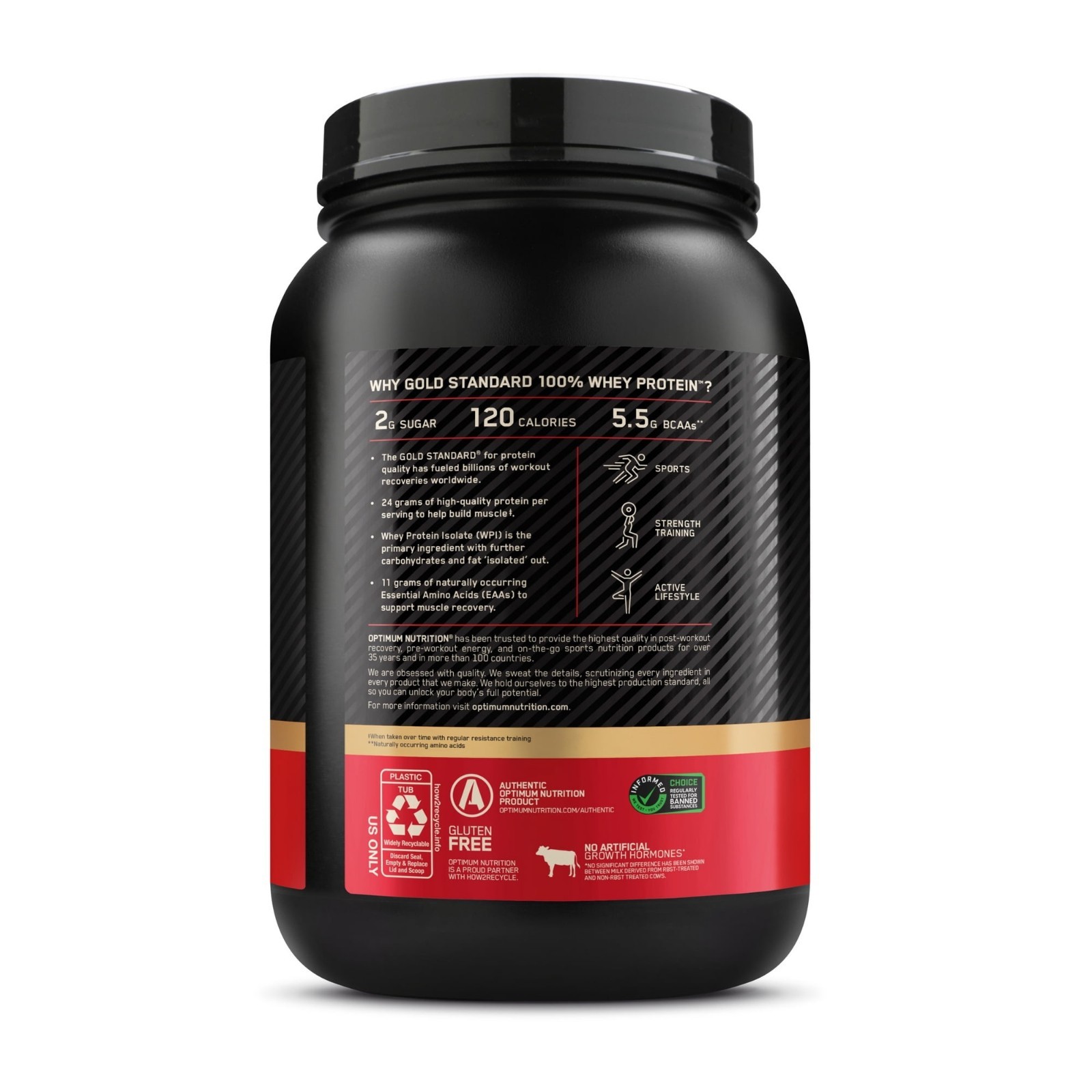 Optimum Nutrition, Gold Standard 100% Whey Protein Powder, Strawberries & Cream