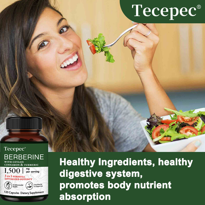 Berberine with Ceylon Cinnamon 1500mg Capsules Heart Health & Digestive Support