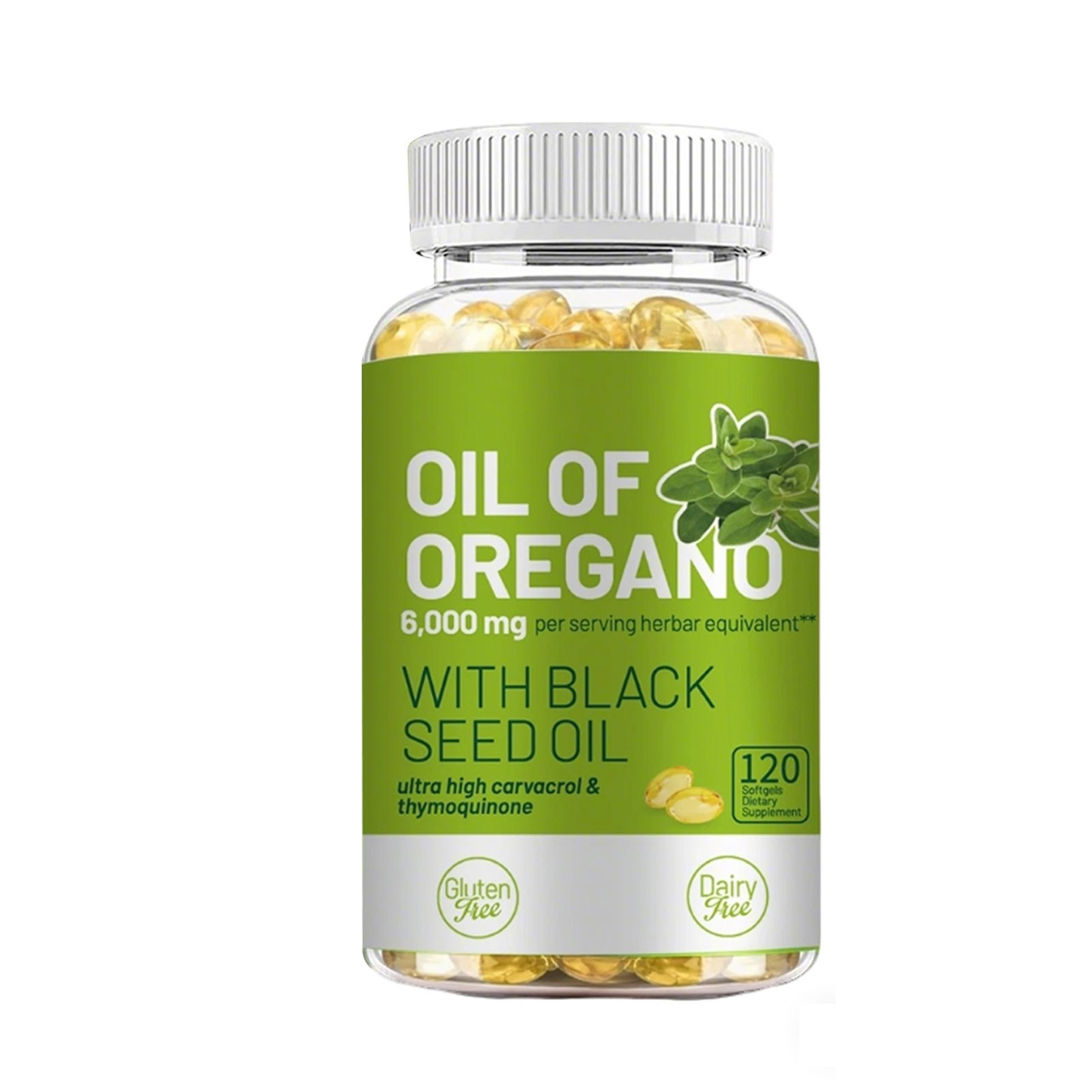 2 in 1 Oil of Oregano & Black Seed Softgels Count features Carvacrol,Immune Supp