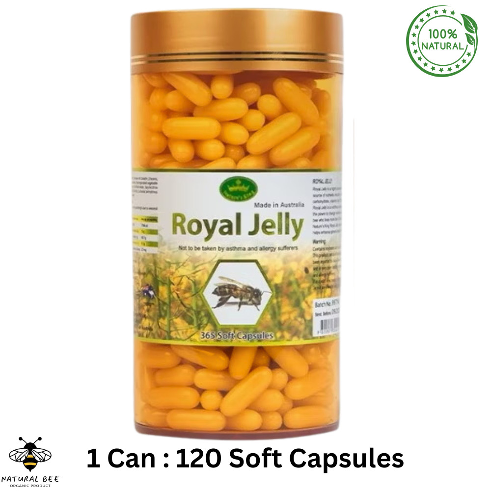 Royal Jelly 100% Nature’s King Natural Bee 1000mg Australia 120 Soft Cap Healthy