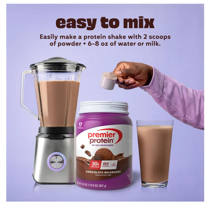 Premier Protein Whey Chocolate Milkshake 1.5lb 30g Protein