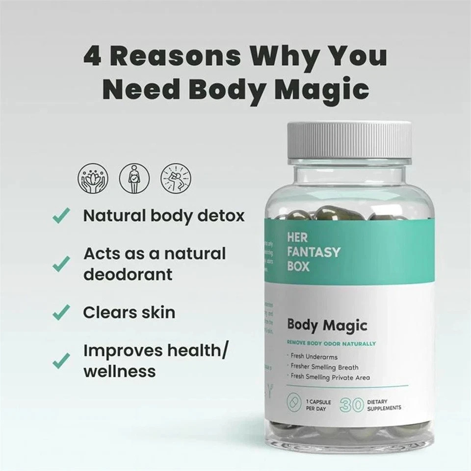 Body Magic Chlorophyll tablets for Body Odor Control, Detox & Healthy Skin Su…
