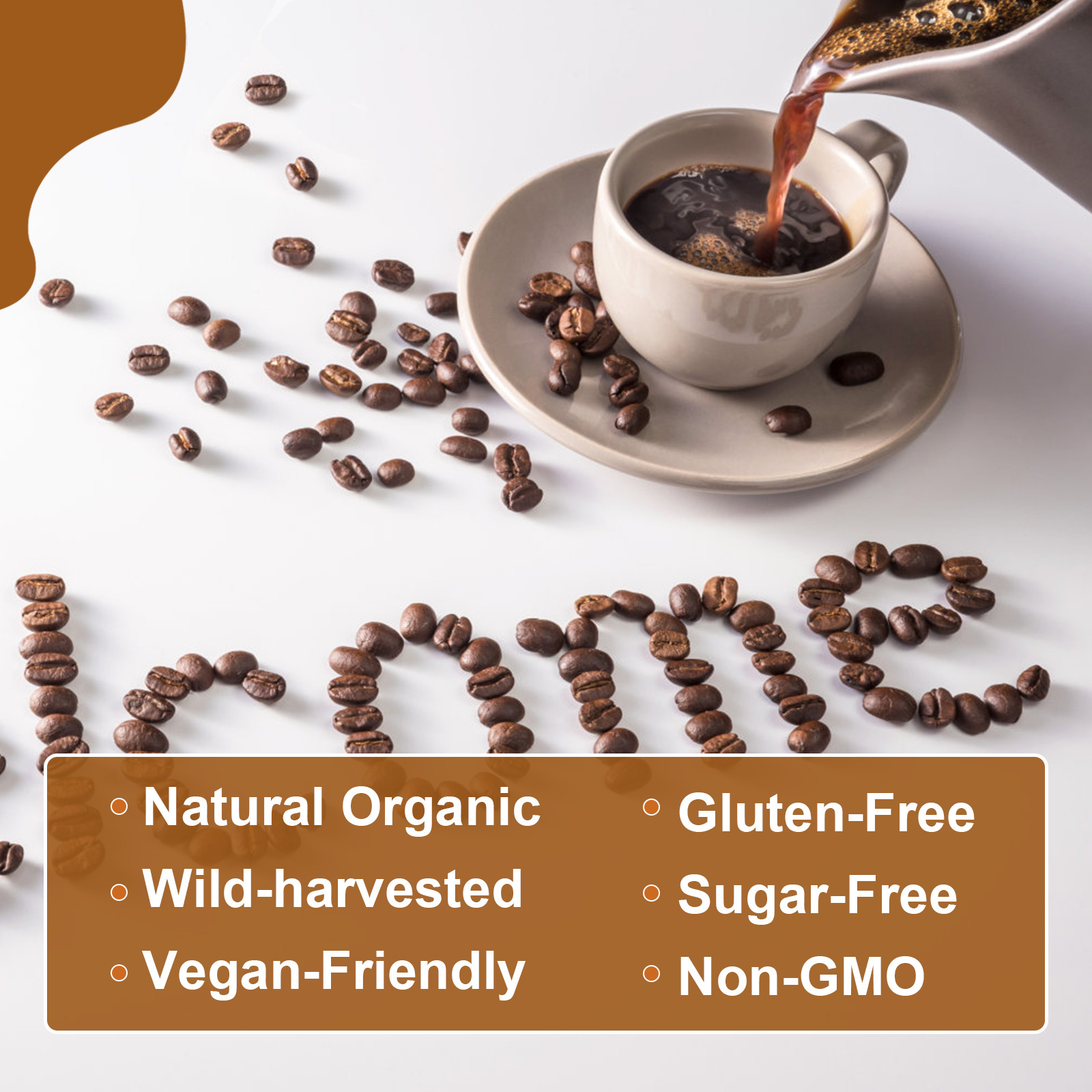 3 Pack Organic Mushroom Coffee Instant Mushroom Coffee Powder 22 Servings in one