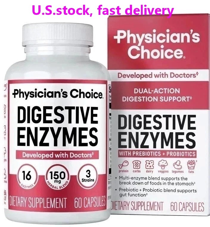 Physician’s CHOICE Digestive Enzymes – Multi Enzymes, Organic Prebiotics – 60 CT