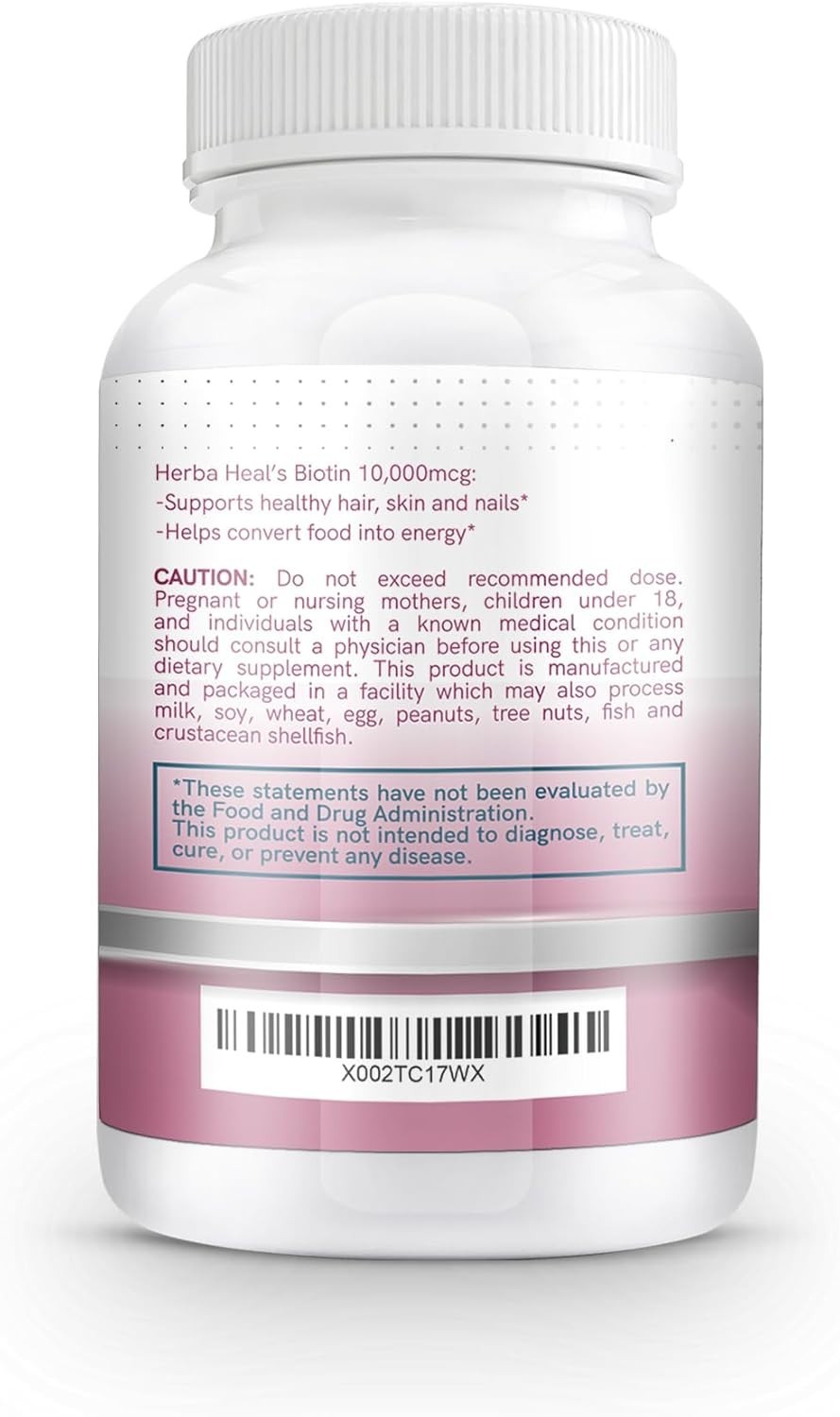 Biotin 10mg High Potency Vitamin B7 100 Tab Hair Growth Skin Nails Supplement