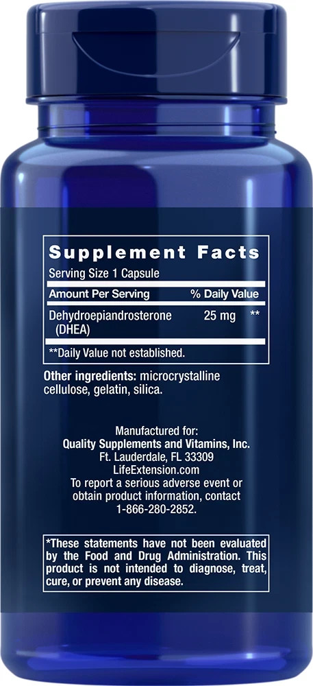 Life Extension DHEA 25 mg, 100 capsules