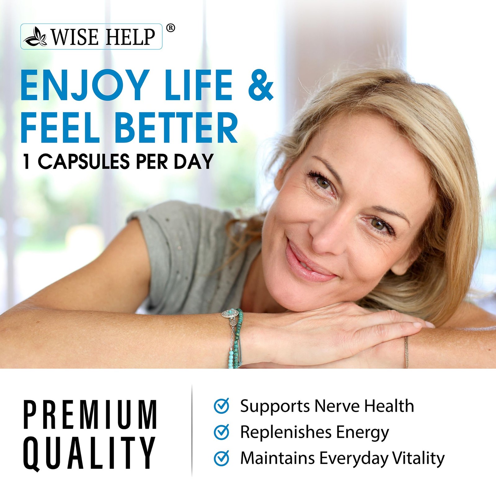 Neuropathy Support Natural Nerve Discomfort 1 Count (Pack of 60), White