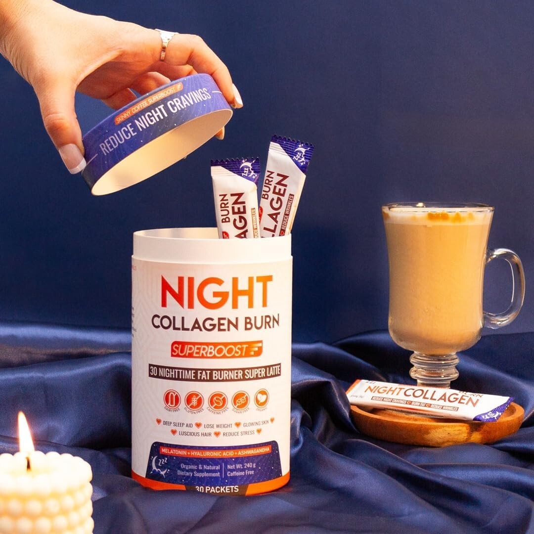 Night Collagen Burn, Nighttime Fat Burner & Weight Loss Support, Natural Deep Sl