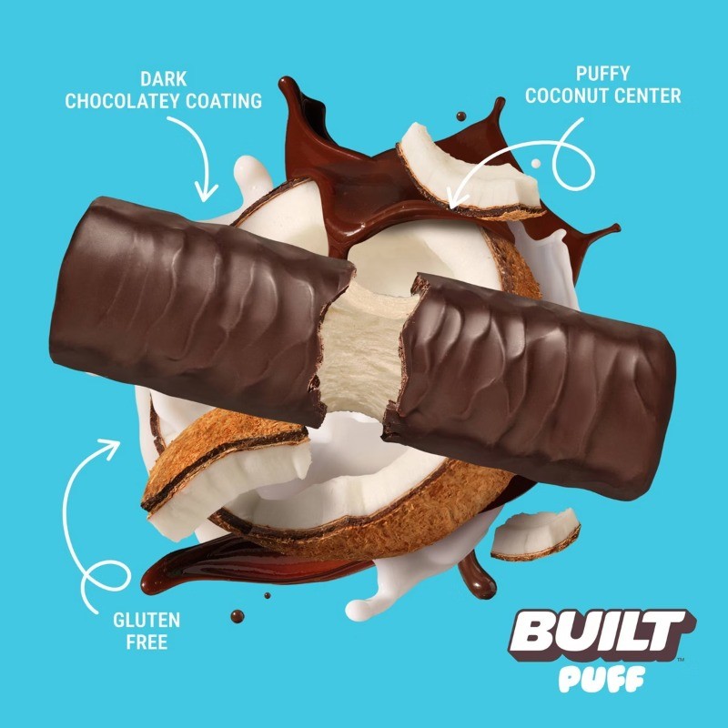 Built Bar Puff Coconut Protein Bars – 17g Protein – 1.41oz/8ct
