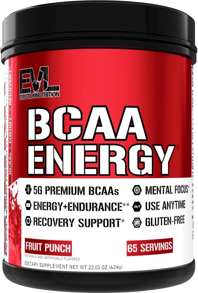 EVL Evlution Nutrition BCAA Energy Amino Acid Pre-Workout Powder – 30 & 65 Srv
