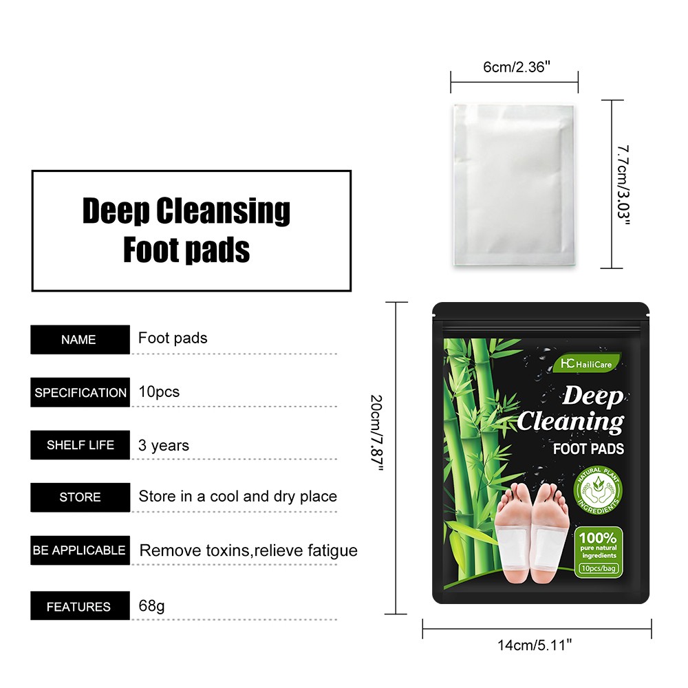 50Pcs Foot Detox Patches Pads Toxins Deep Cleansing Herbal Organic Slimming Pad