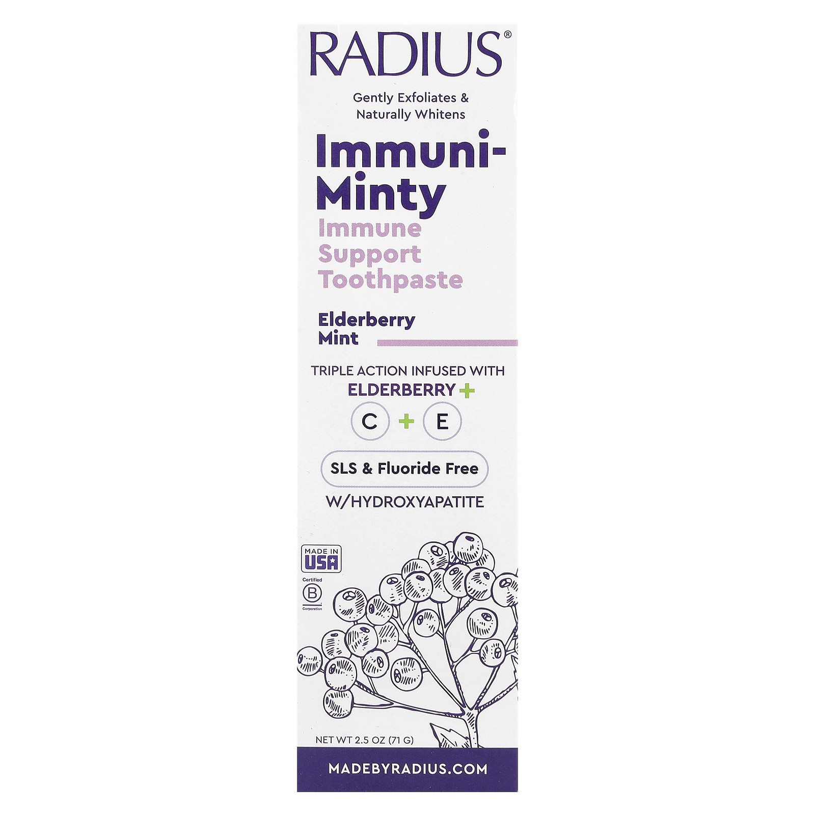 Immuni-Minty, Immune Support Toothpaste, Elderberry Mint, 2.5 oz (71 g)