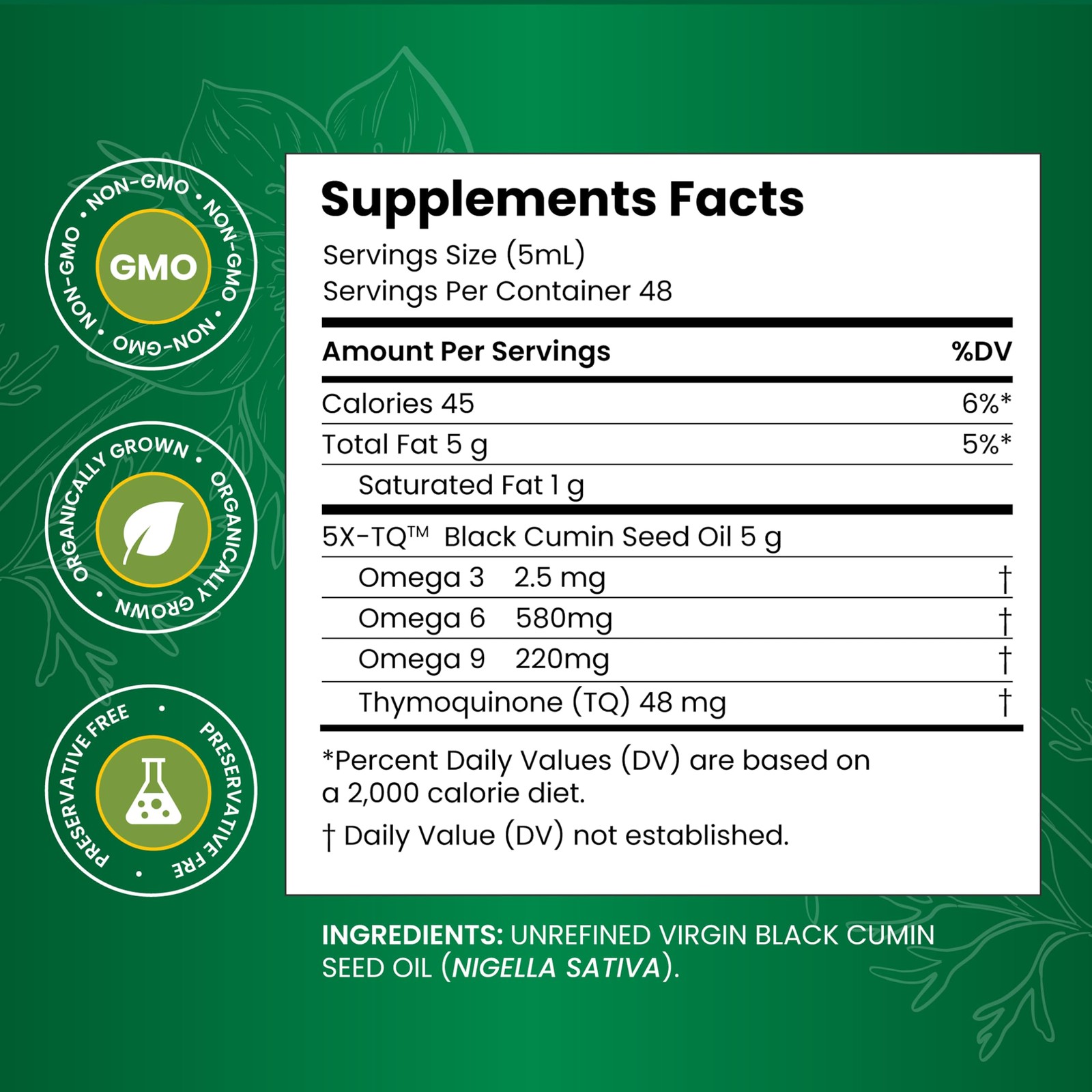 Amazing Herbs Premium Black Seed Oil – Gluten Non Gmo Cold Pressed Nigella