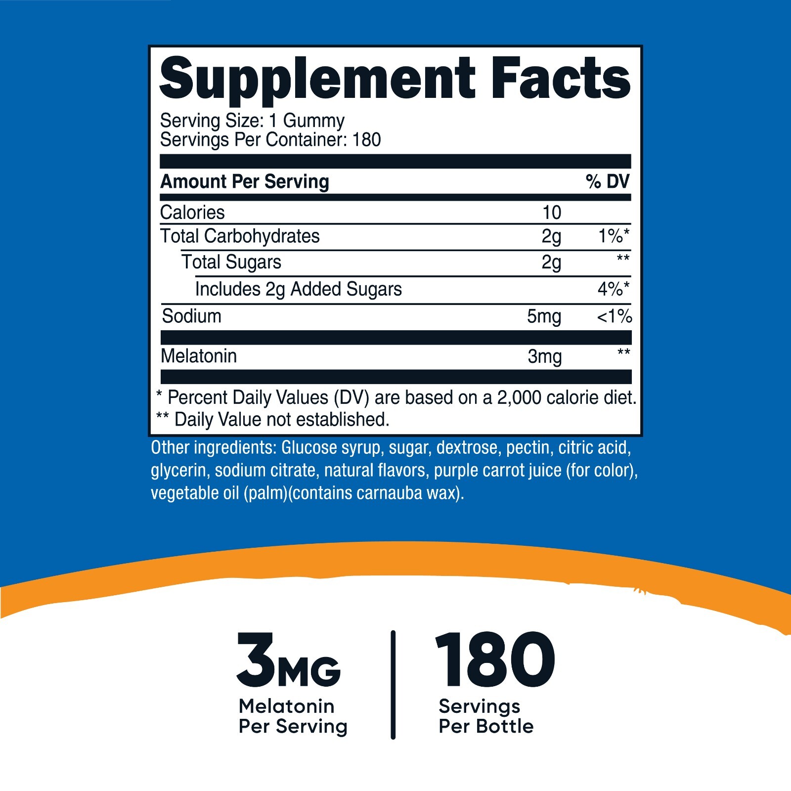 Nutricost Melatonin 3mg, 180 Gummies, Strawberry Flavored