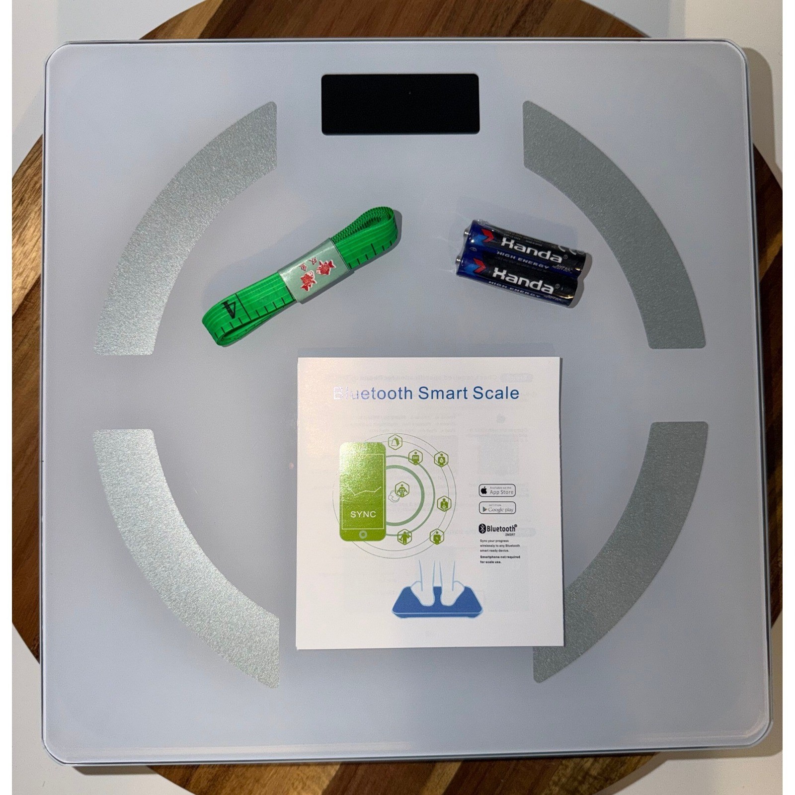 Bluetooth Smart Health Scale Digital Body Weight Tempered Glass 395lbs 0496