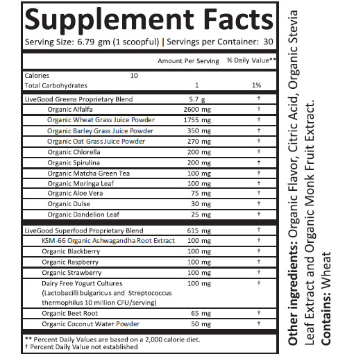 LiveGood – SUPER GREENS DIETARY SUPPLEMENT