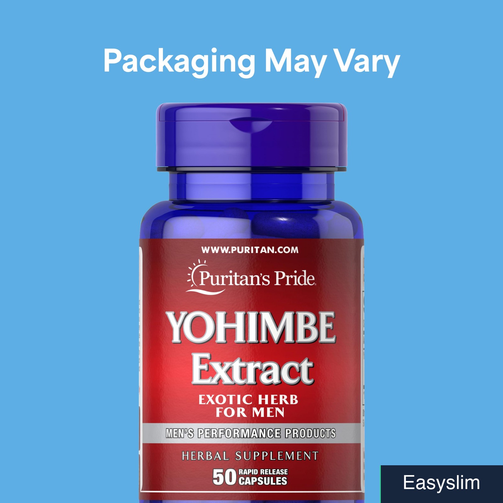 Yohimbe Dietary Supplement 250mg 50 Capsules Gluten-Free Soy-Free