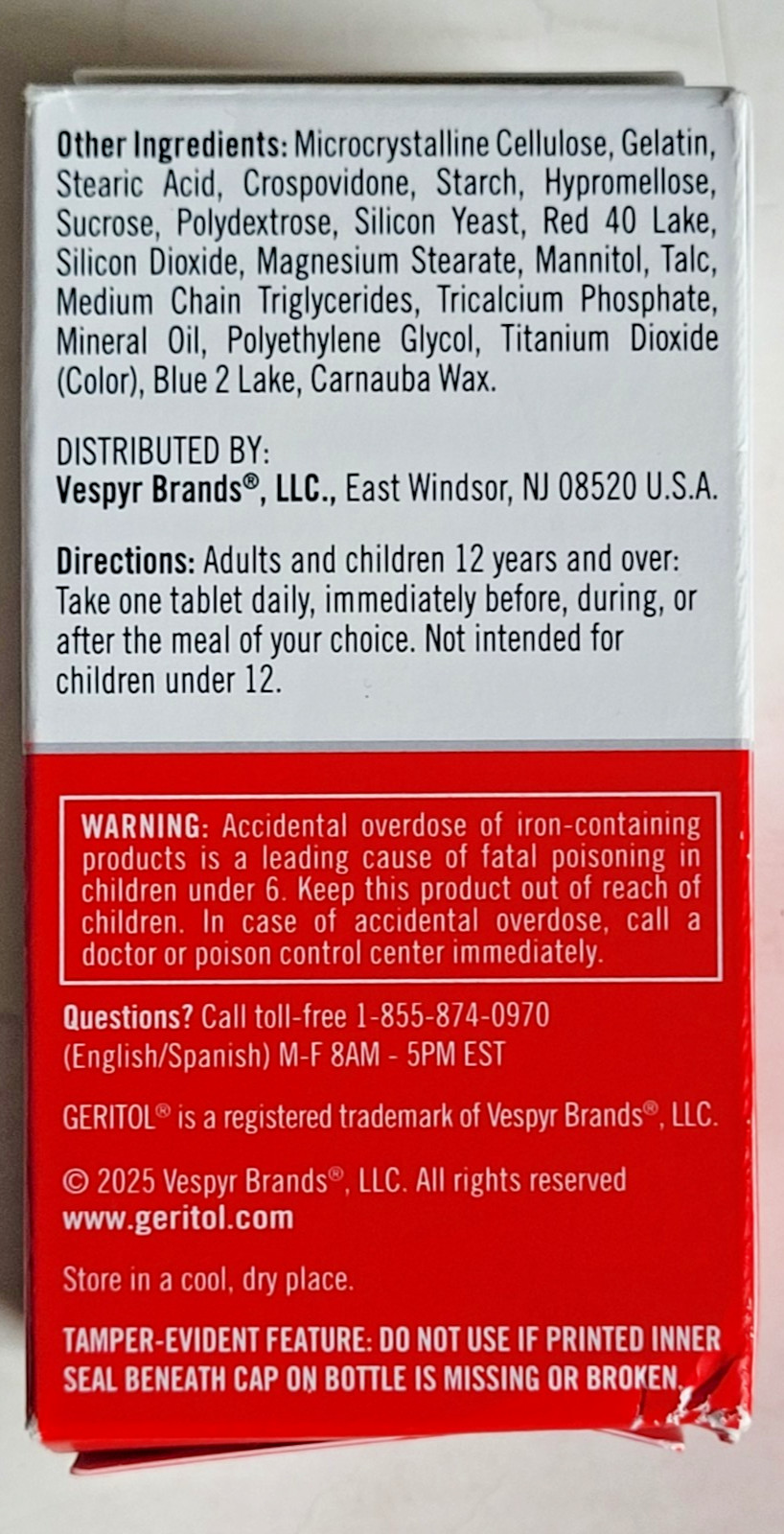 Geritol, Multivitamin Supplement, Contains B-Vitamins, Antioxidants Exp- 9/2028