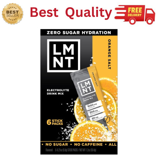 LMNT Zero Sugar Electrolyte Drink Mix Orange Flavor 6 Count Packets