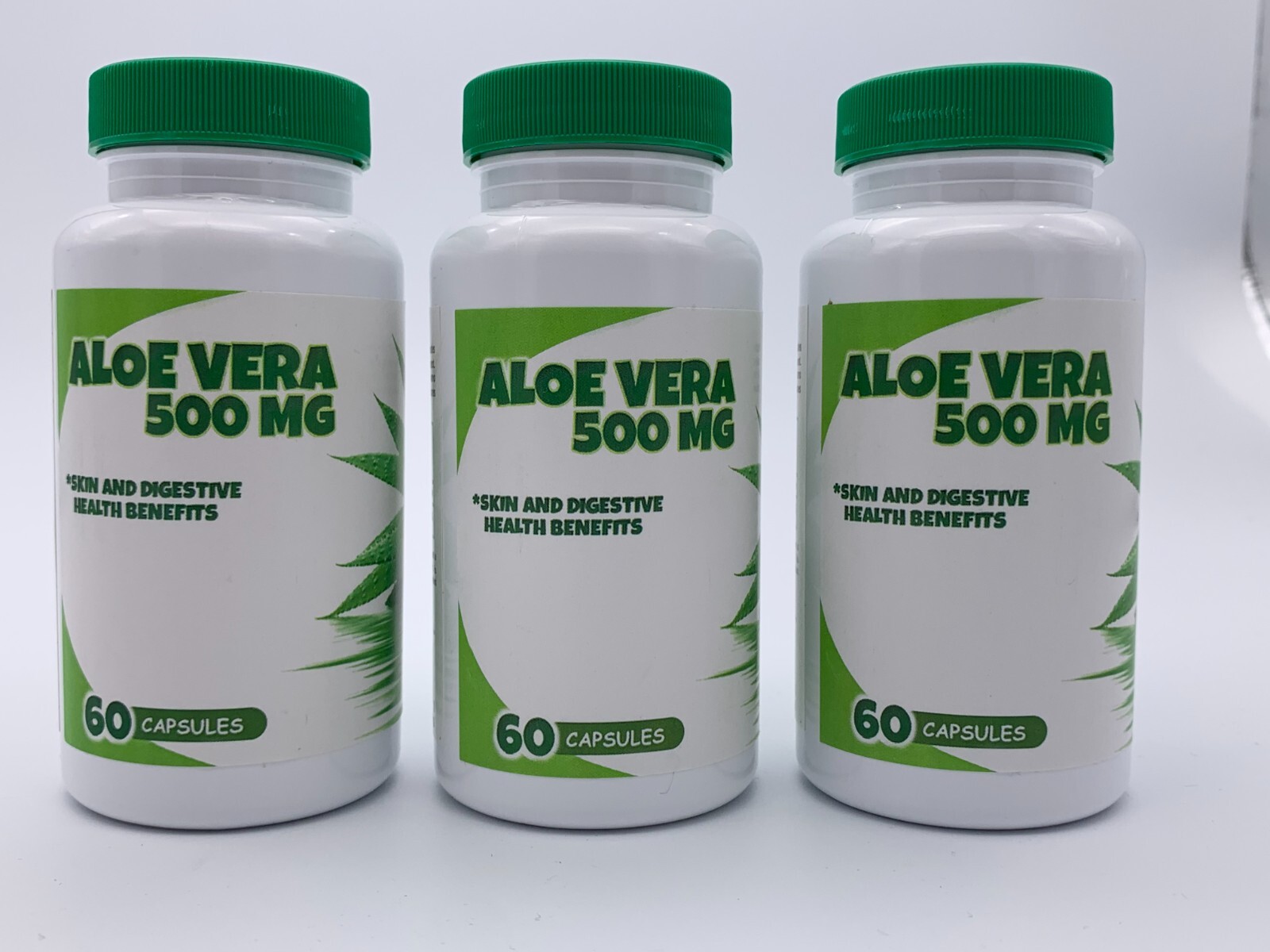 3 Aloe Vera 500mg Extract Capsules Skin Detox Cleaning & Digestive Support Pills
