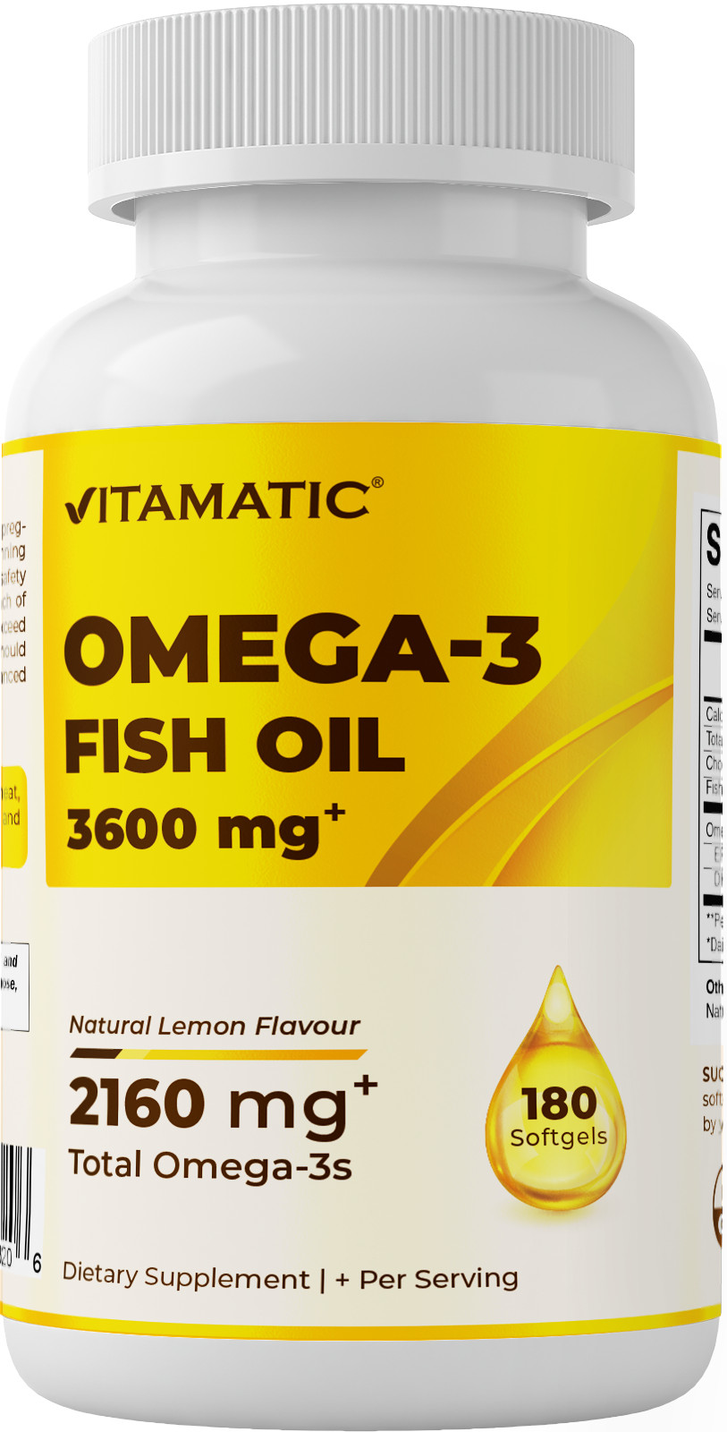 Vitamatic Triple Strength Omega 3 Fish Oil 3600mg Per Serving – 180 Softgels