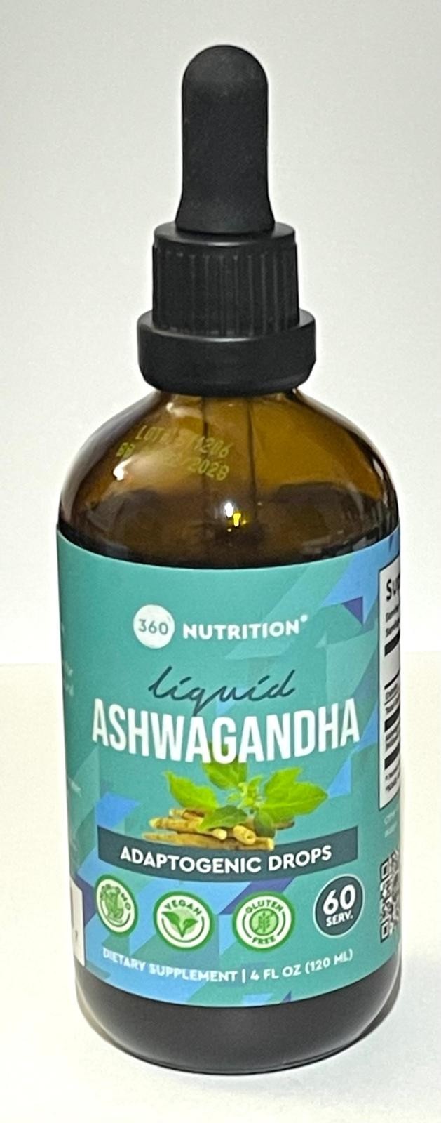 360 Nutrition Liquid Ashwagandha Drops Dietary Supplement 4 fl.Oz.