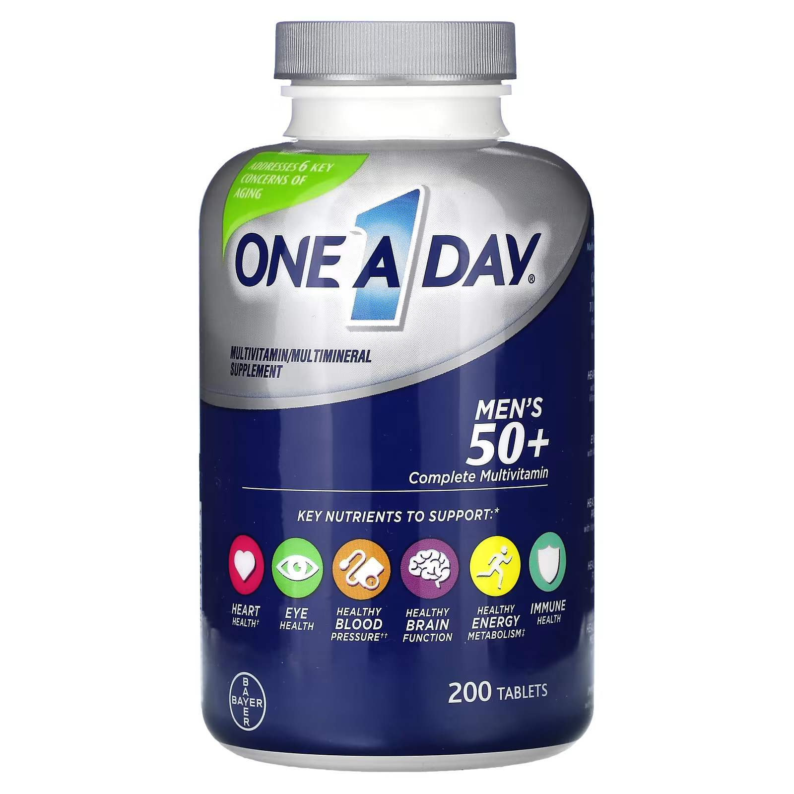 2 X One-A-Day, Men’s 50+, Complete Multivitamin, 200 tablets