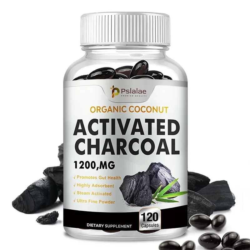 Activated Charcoal 120pcs – Relieve Gas & Bloating, Detox & Bowel, Digestive