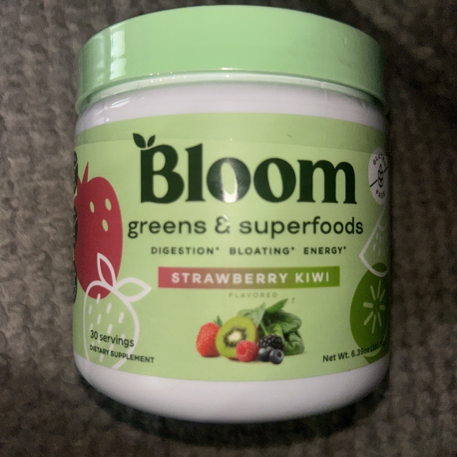 Bloom Greens & Superfoods Powder Strawberry Kiwi 30 Servings 6.39 oz Exp 6/2026