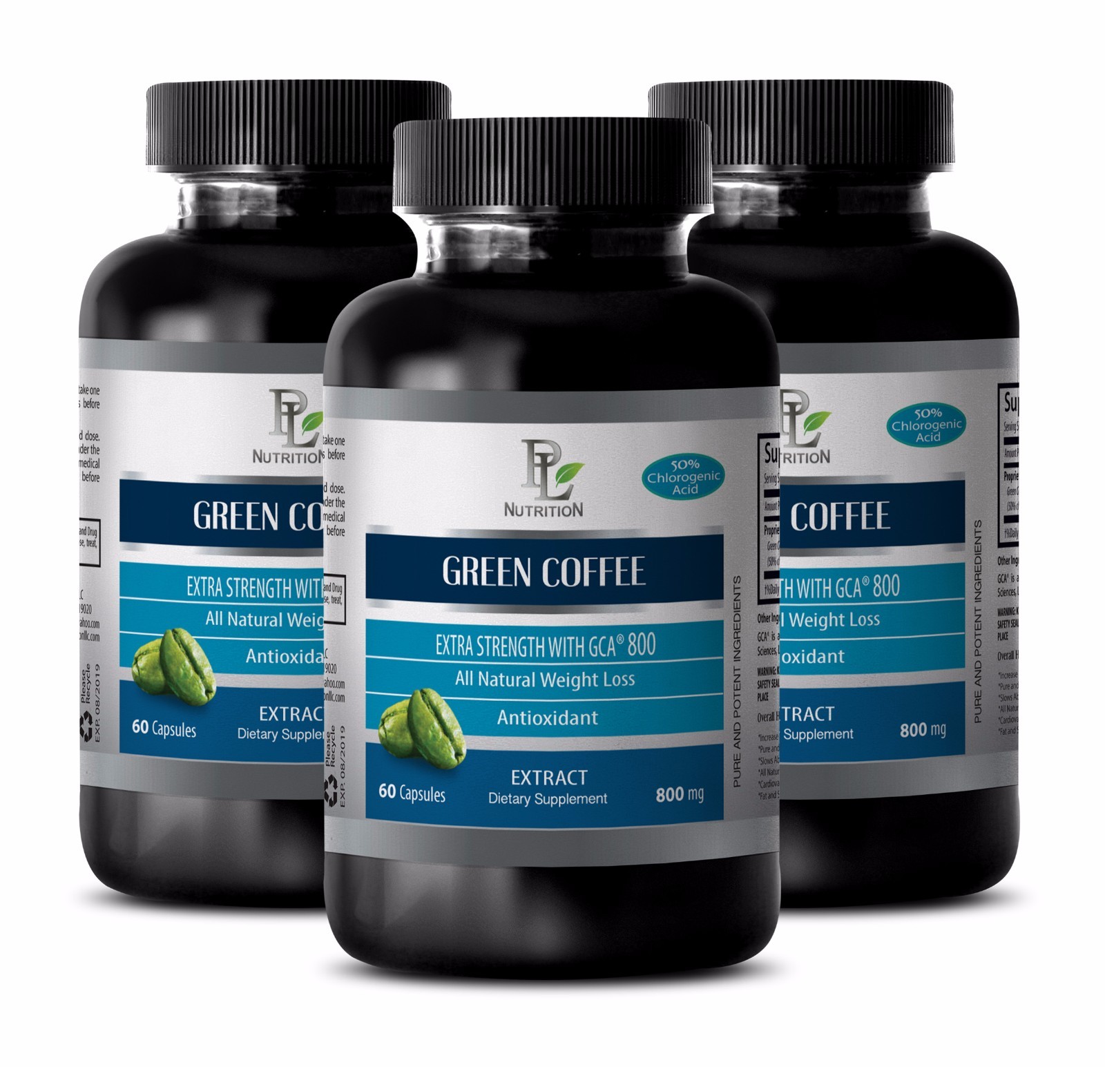 Weight loss herbs GREEN COFFEE EXTRACT 800mg Clean & Detoxify your Body 3B