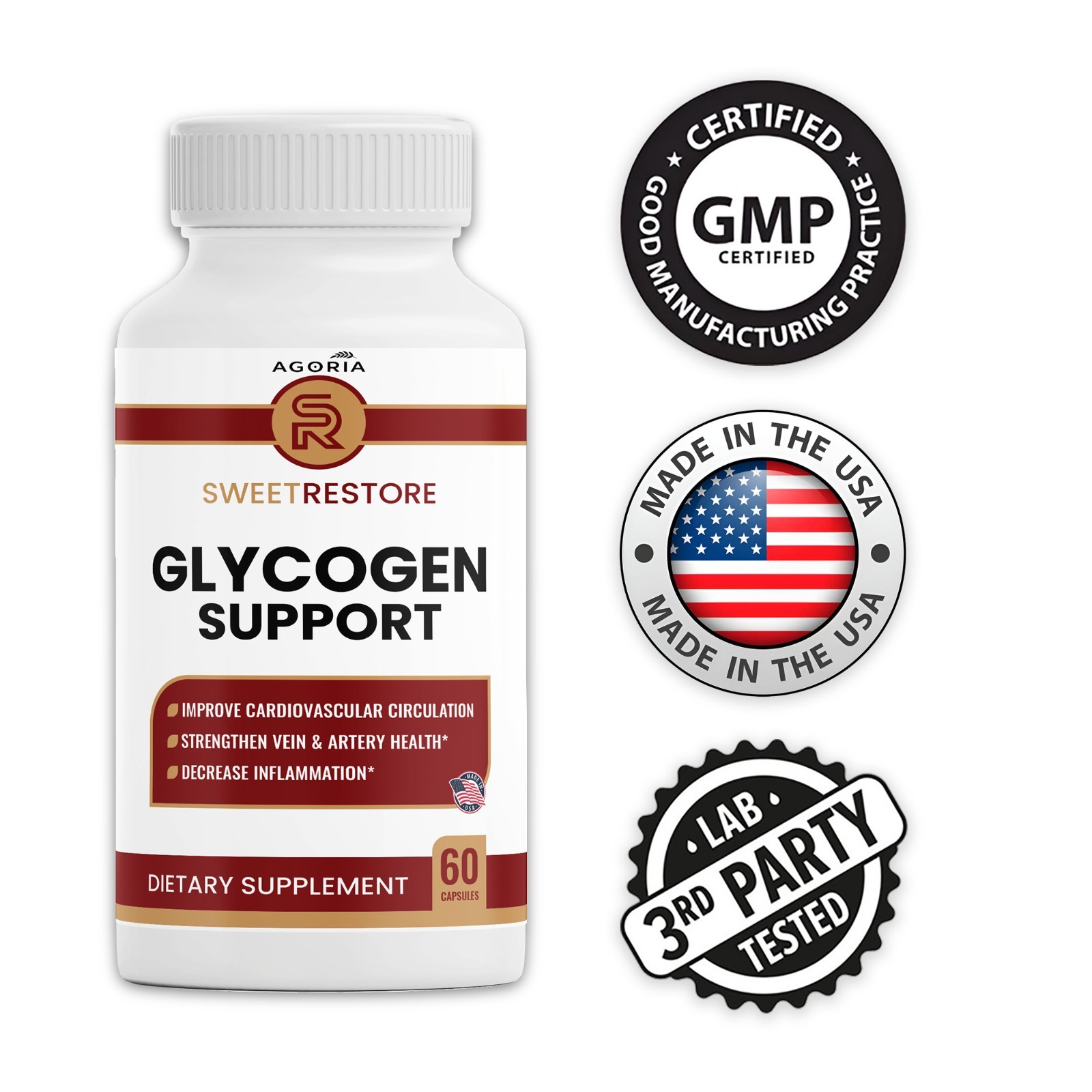 (6 PACK) Sweet Restore Glycogen Support Capsules, Joint Support (360 Capsules)