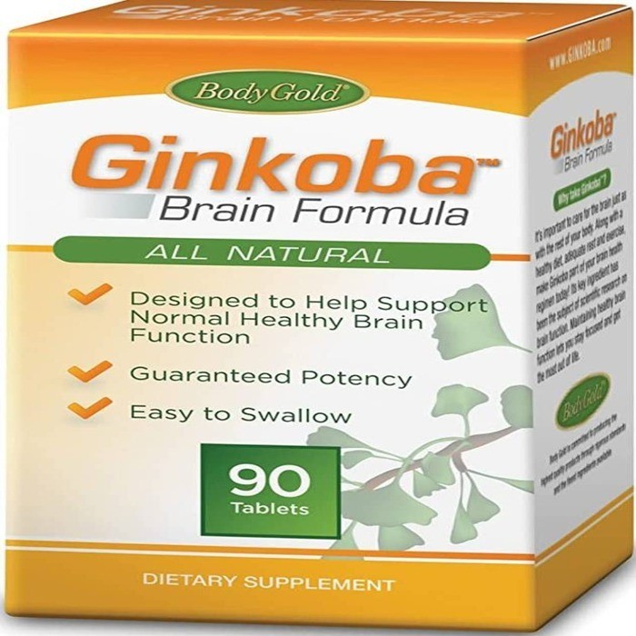 Bodygold Ginkoba Dietary Supplement Healthy Brain Function Support 90ct 3 Pack