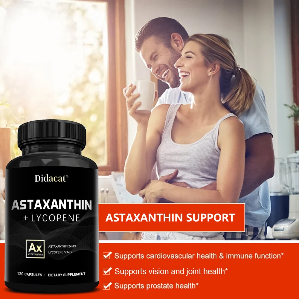 Astaxanthin 24mg + Lycopene 50mg Clinical Strength Carotenoids Skin Supplement