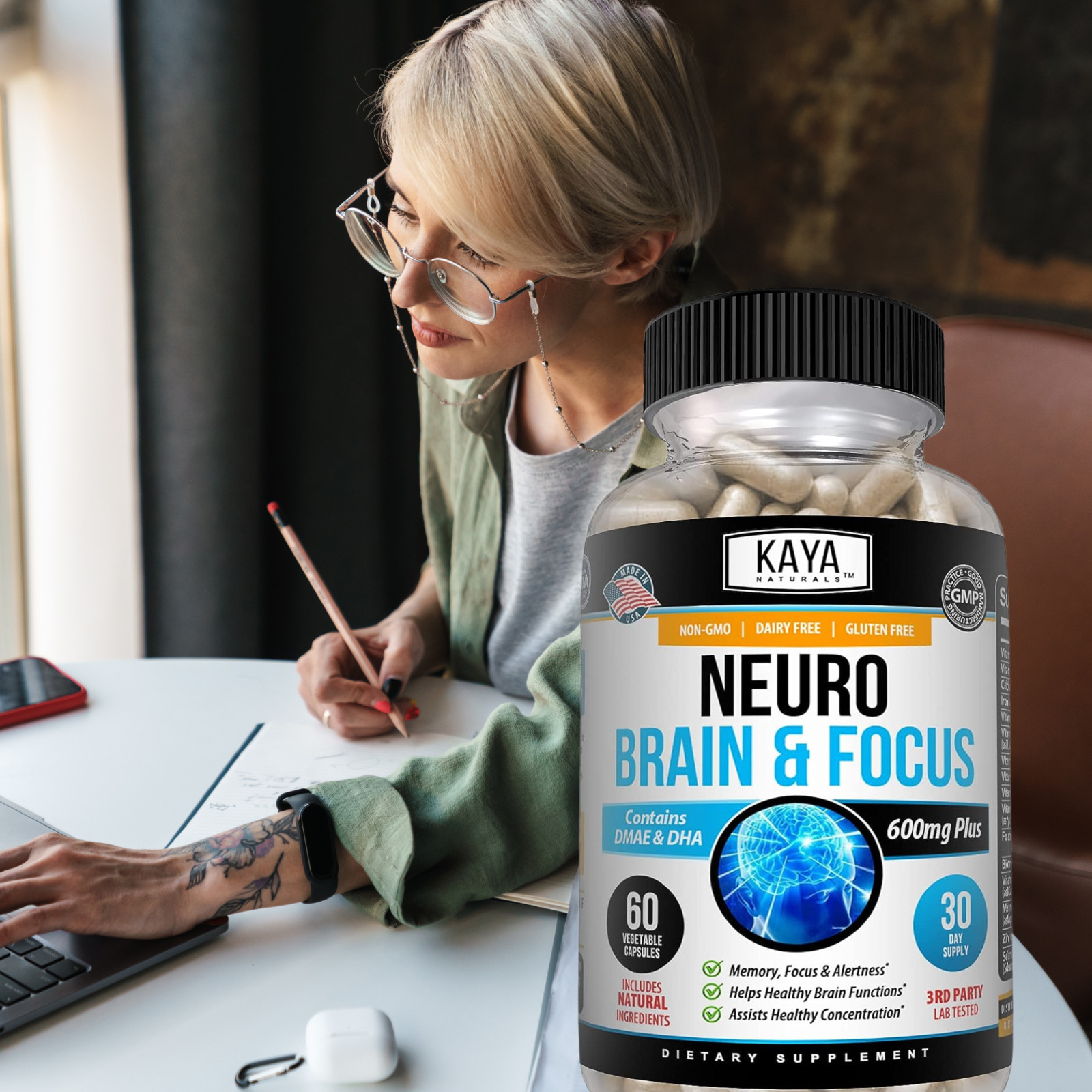 (2 Pack) Neuro Brain & Focus, Memory, Function, Clarity Nootropic Supplement