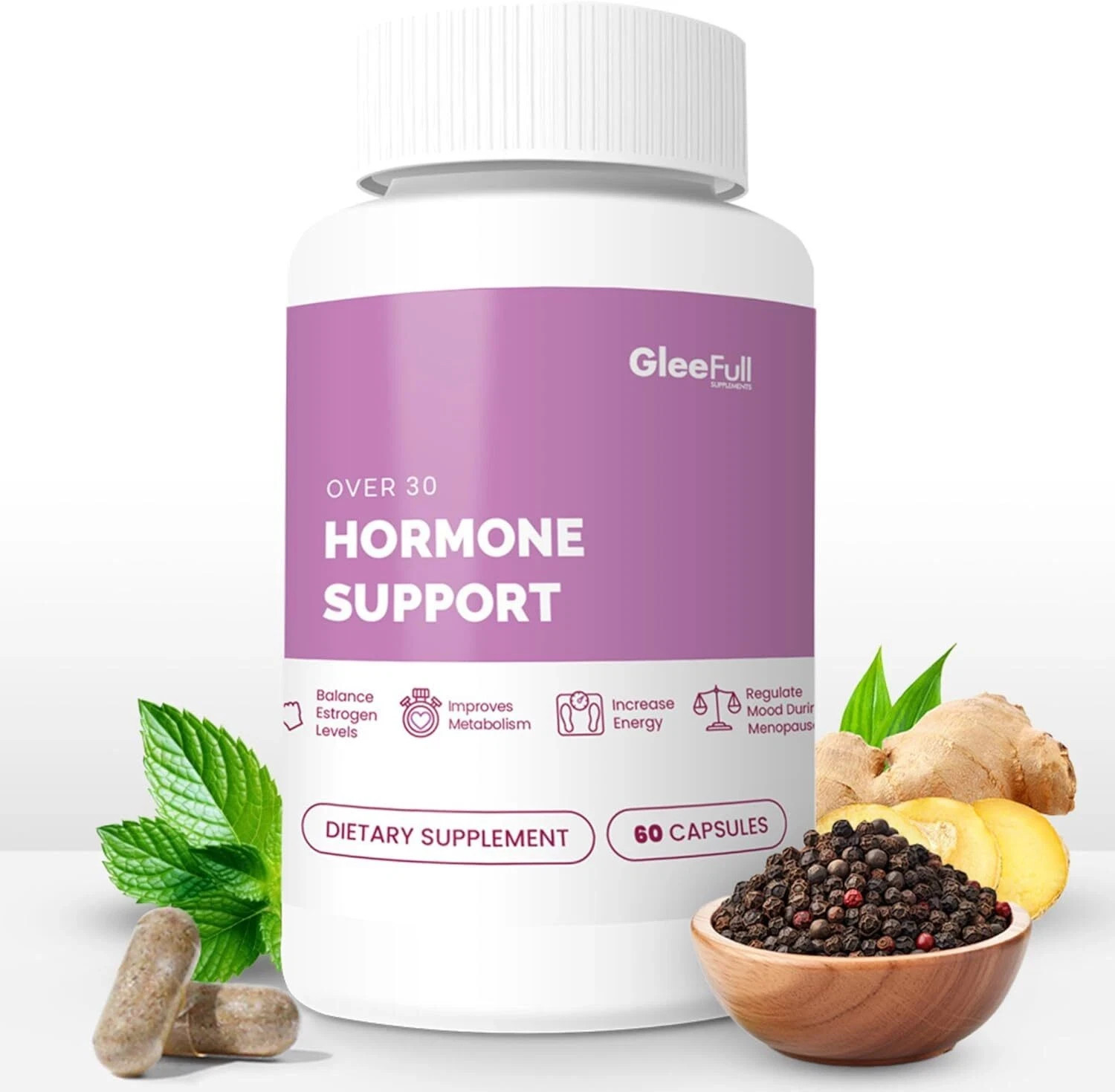 GleeFul Over 30 Hormone Support – Estrogen, Energy, Menopause Support for Women