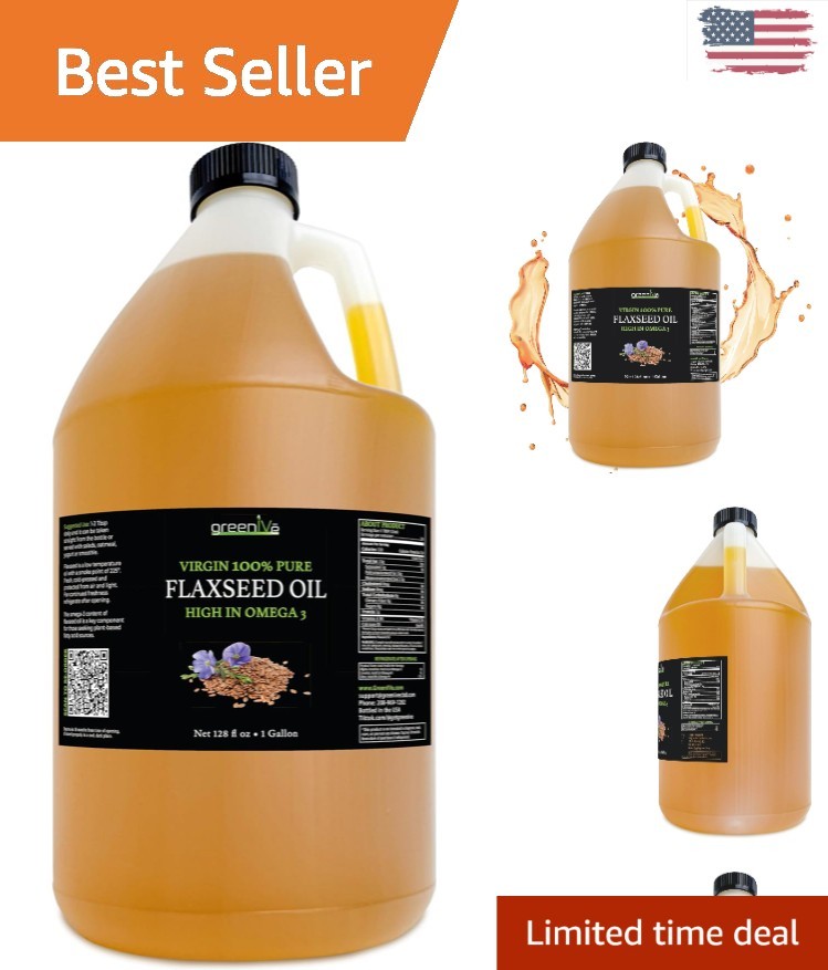 128 Fl Oz of Pure Cold Pressed Flax Seed Oil – Nutrient-Rich Essential