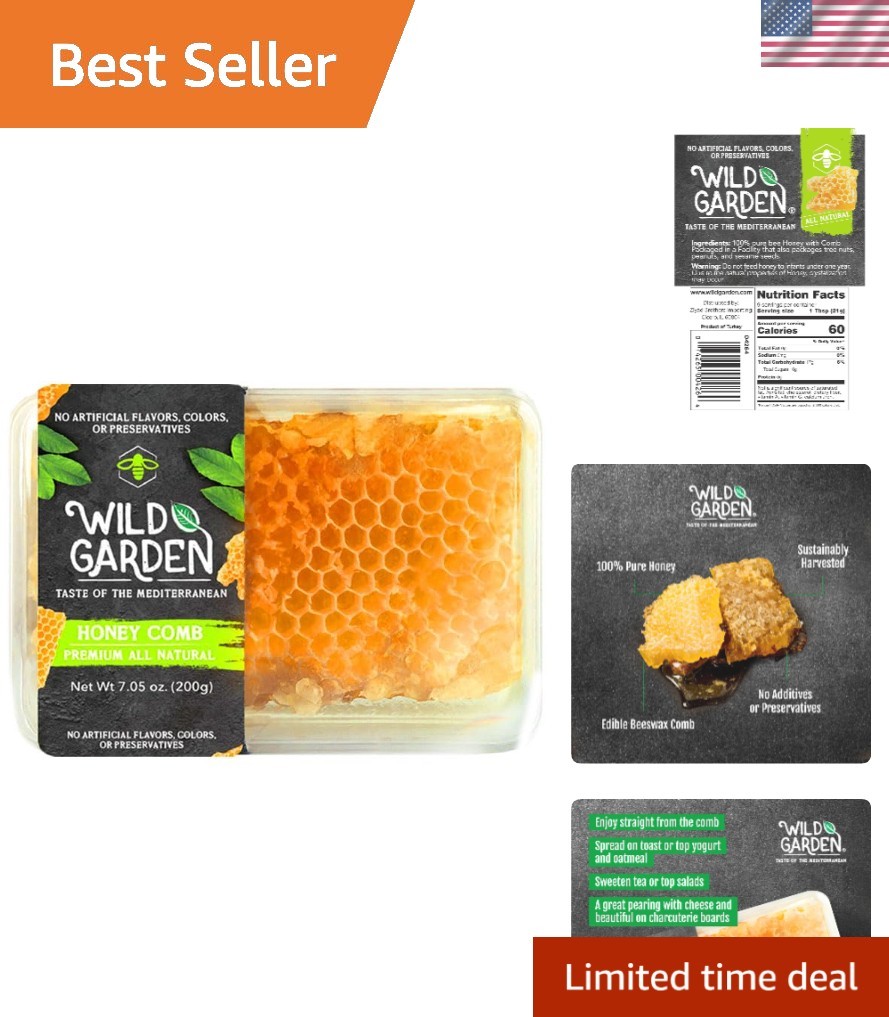 Paleo-Friendly Raw Wildflower Honeycomb 7.05 Oz – Authentic Culinary Delight