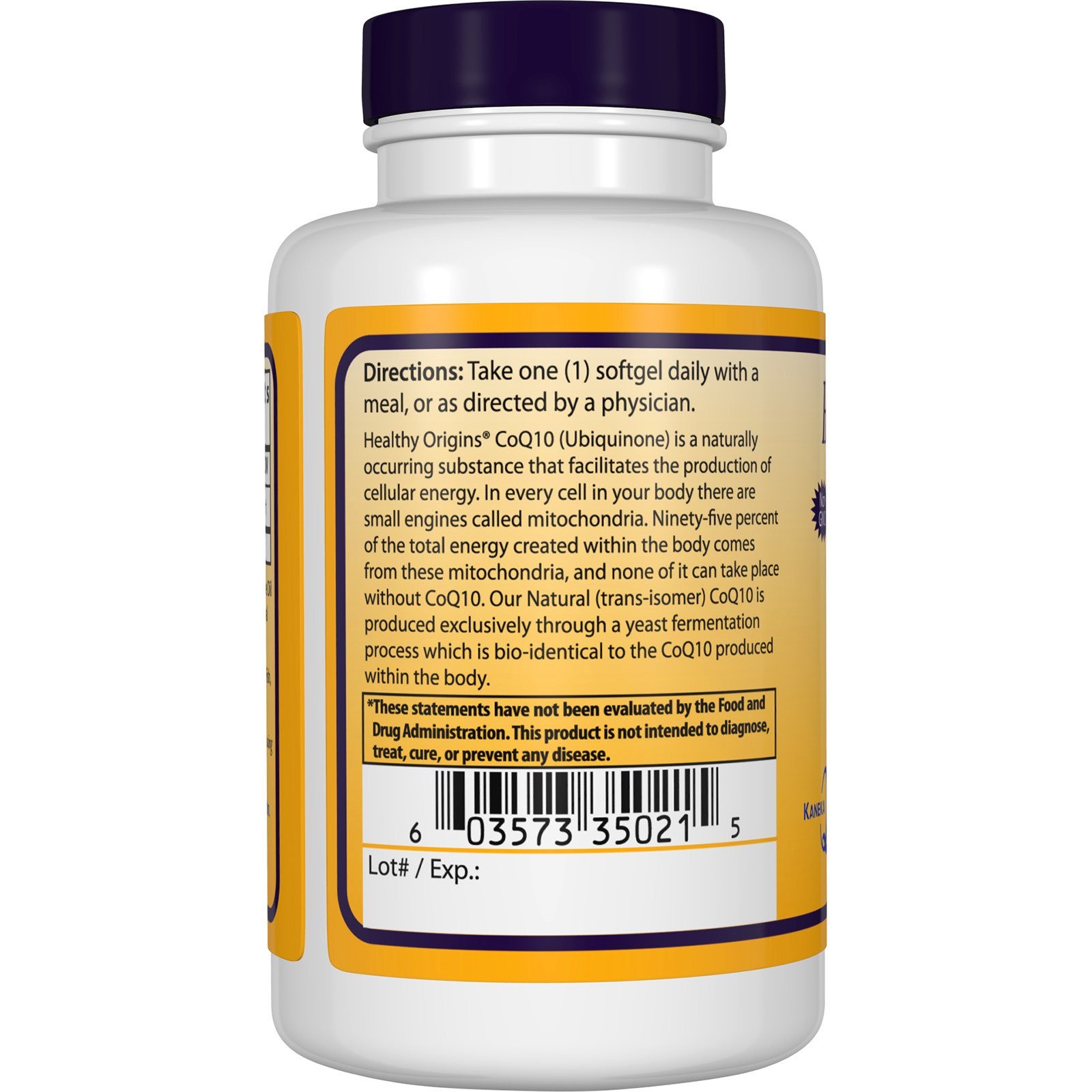 Healthy Origins CoQ10 Kaneka Q10 300 mg 60 Softgels All-Natural, Egg-Free, Fish