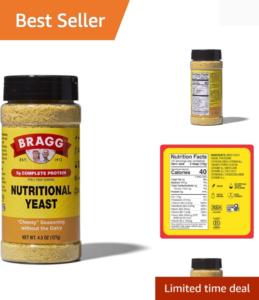 Delicious 4.5 Oz Gluten-Free Nutritional Yeast Seasoning – Cheesy Flavor