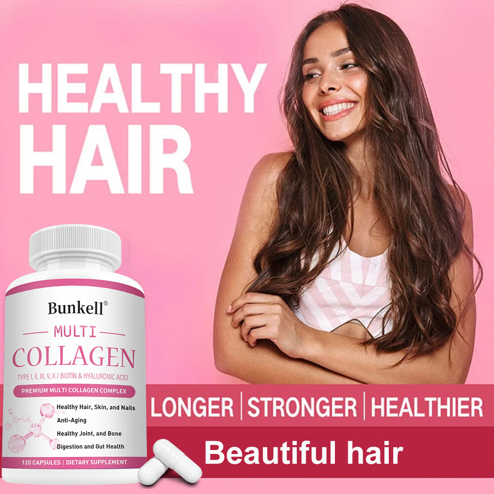 Collagen Biotin 120 Capsules Anti-Aging Improve Skin Nails Joint Bone Gut Health