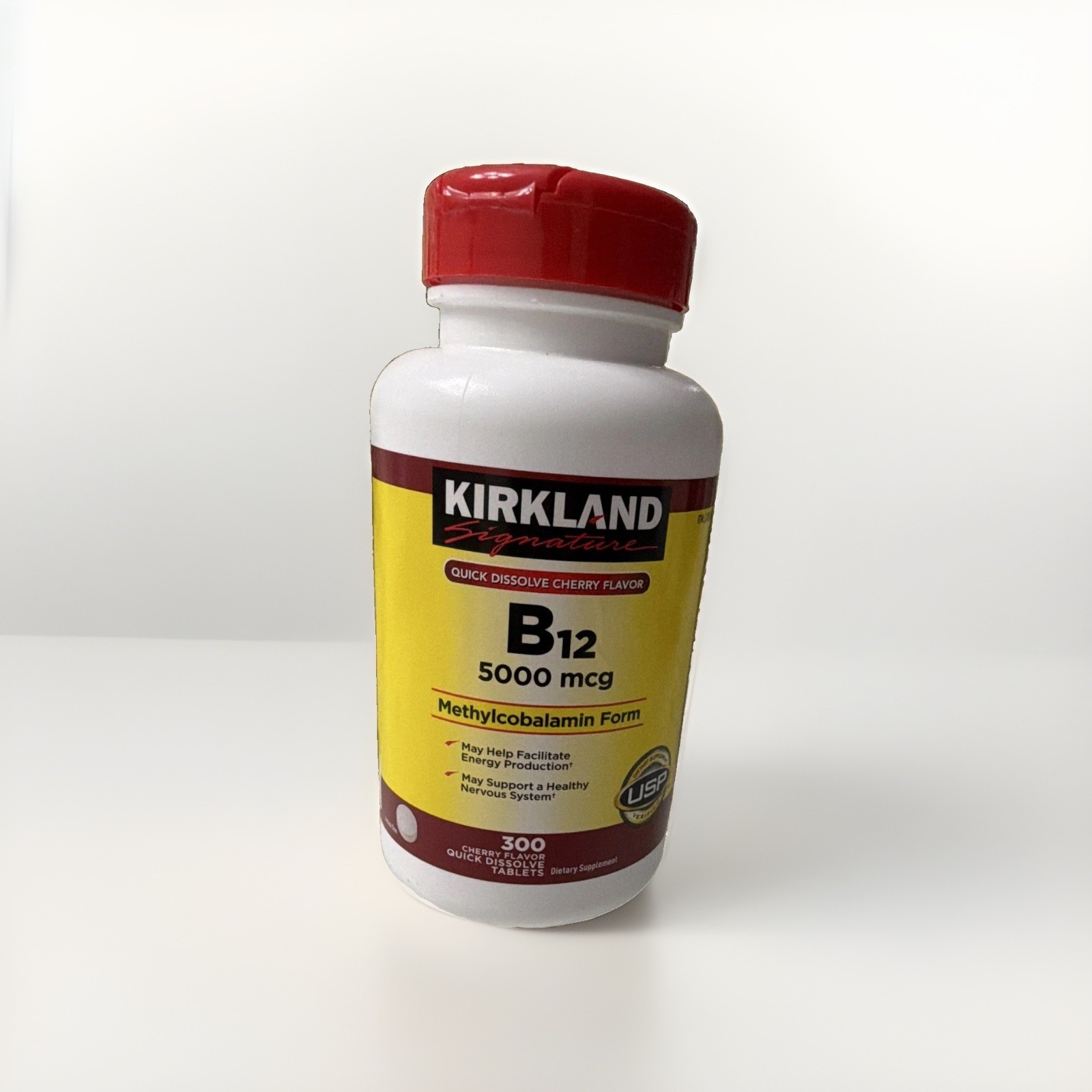 Kirkland Signature B12 5000 mcg Methylcobalamin Cherry Quick Dissolve 300