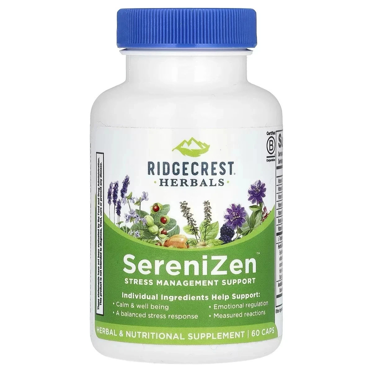 Ridgecrest Herbals SereniZen for Stress Management, 60 caps