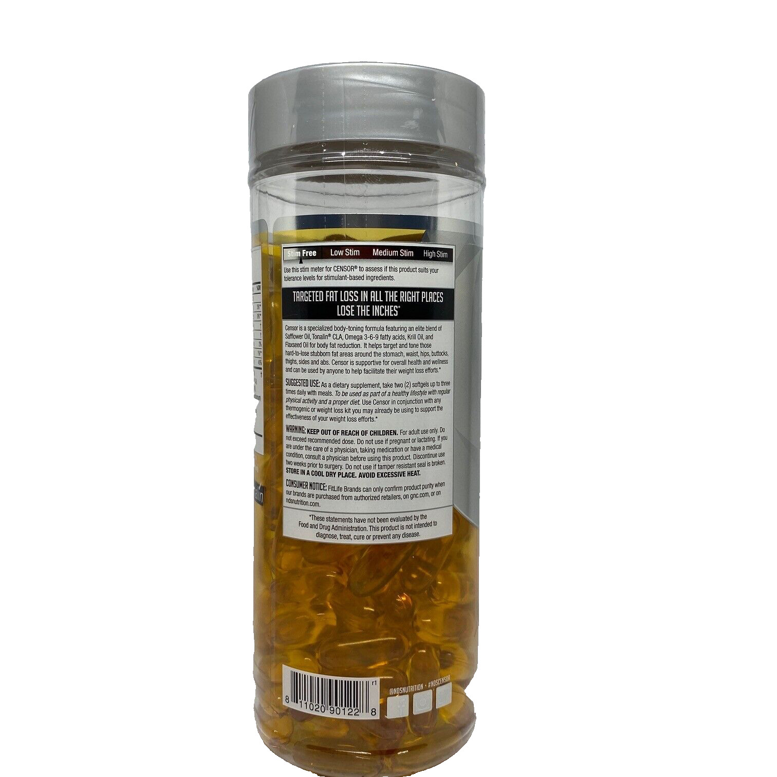 Nds Censor Body Toner Tonalin Dietary Softegels 180 Count Expiry 07/2027