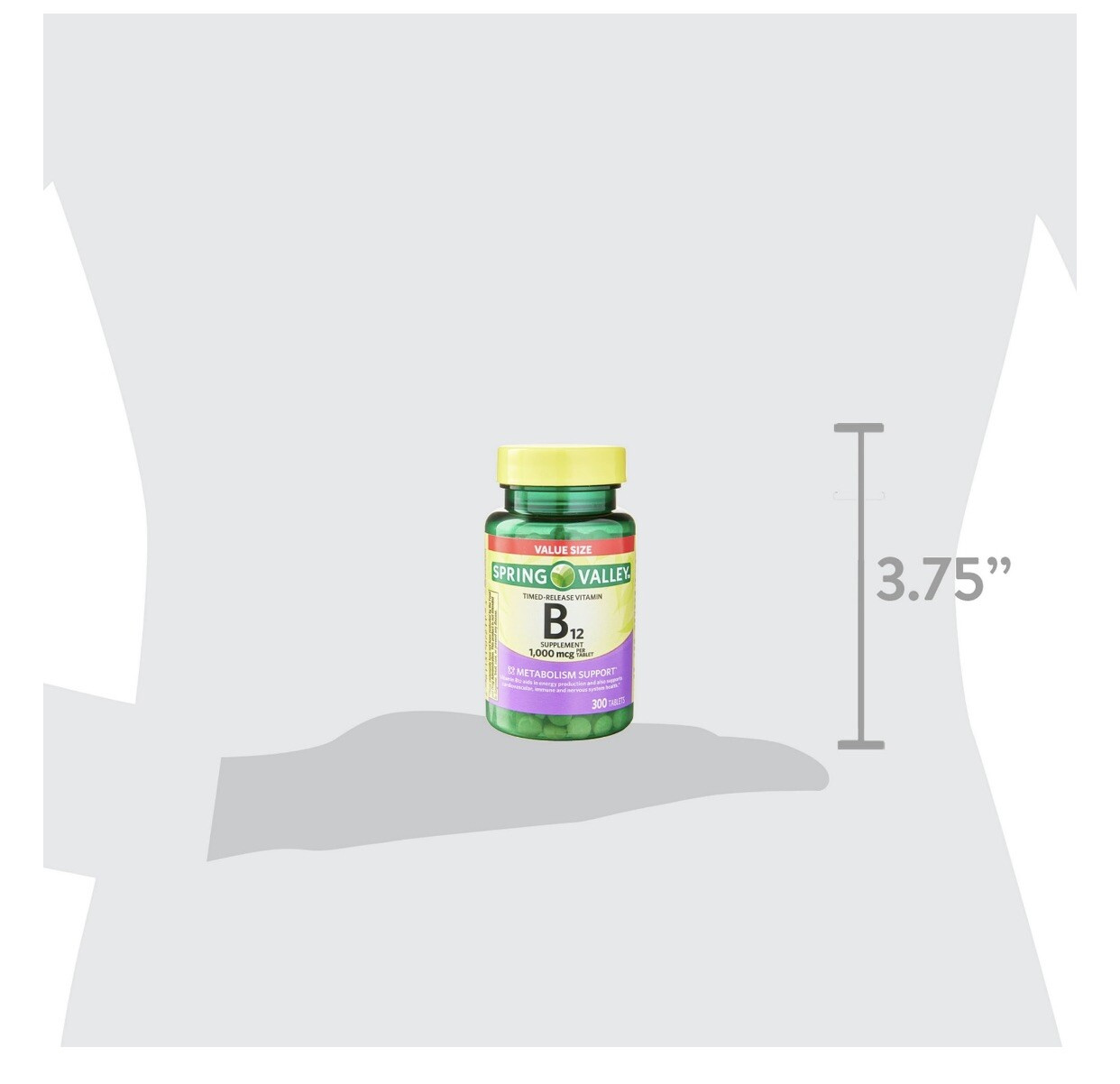 Spring Valley – Vitamin B-12 1000 mcg, Timed Release, 300 Tablet.Exp.12/2028.