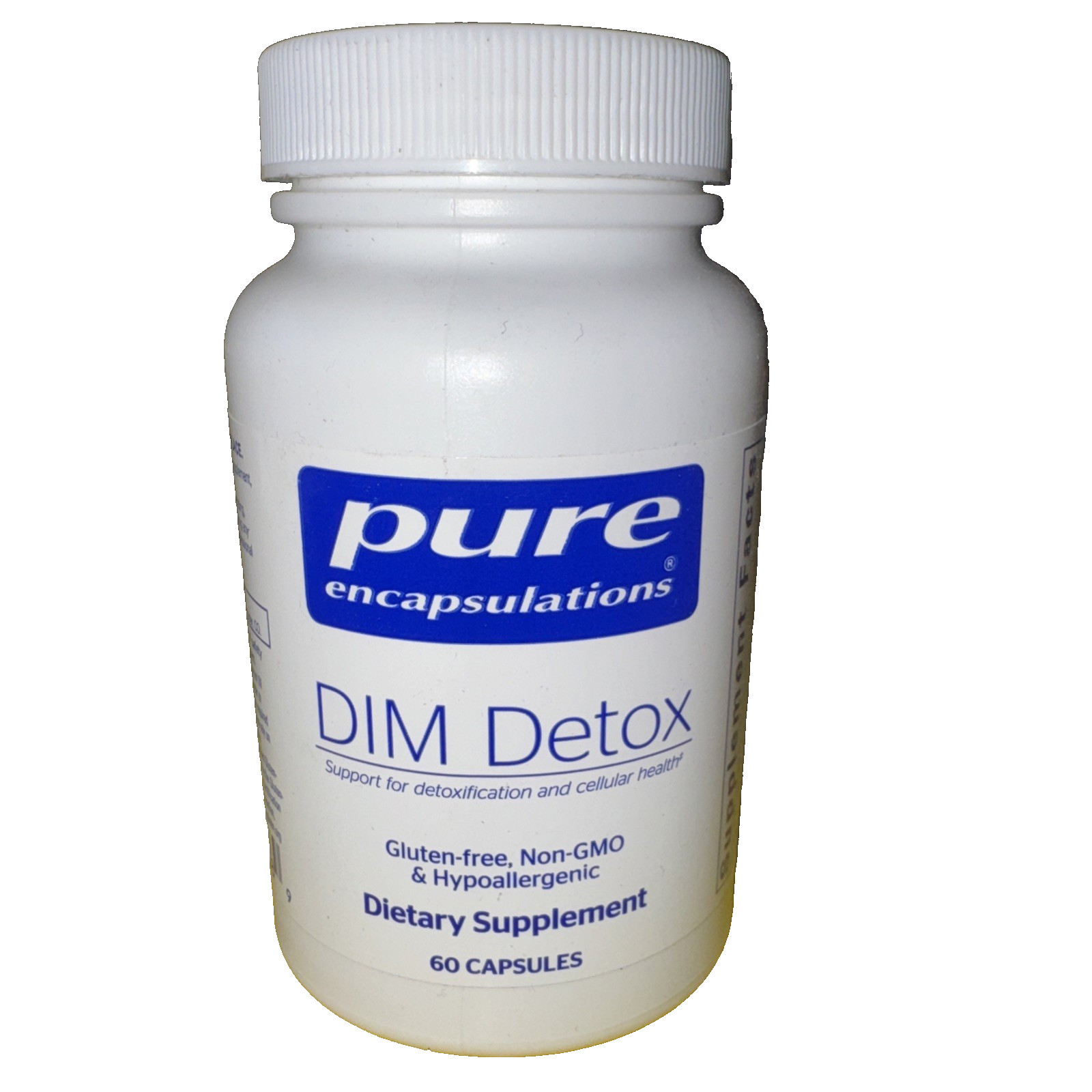 Pure Encapsulations DIM Detox Supplement Diindolylmethane Caps 60 Count EX 03/27
