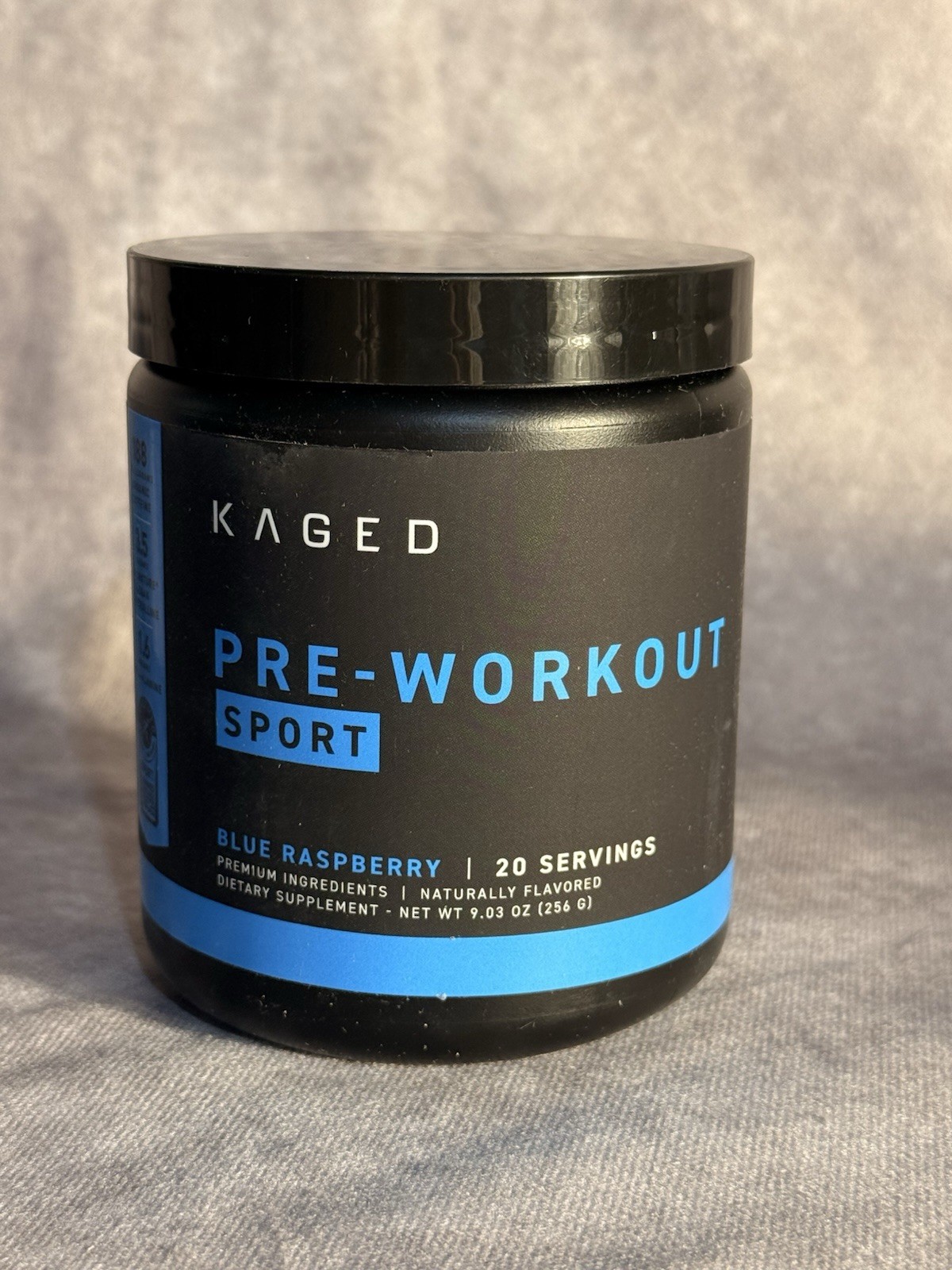 Kaged Pre-Workout Sport Blue Raspberry Powder 20 Servings 9.03 oz w/ Caffeine