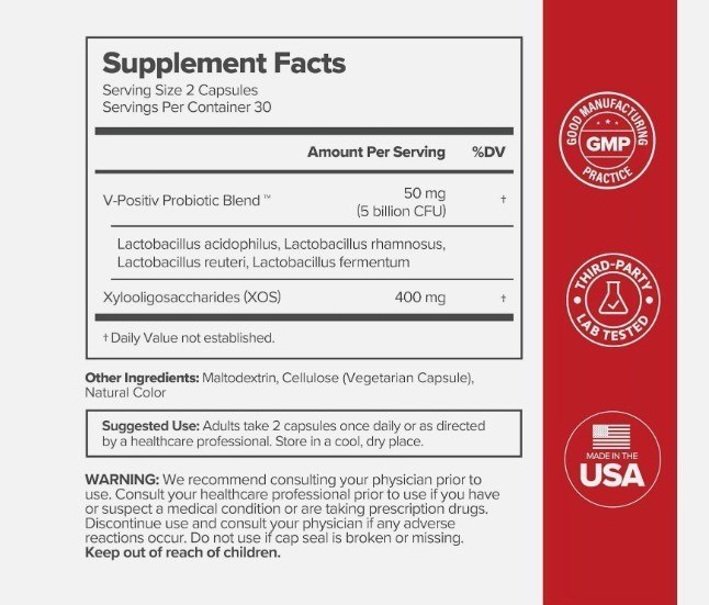 URO Positive Vaginal Probiotics Balance pH forWomen Prebiotic Packs 60ct 3x