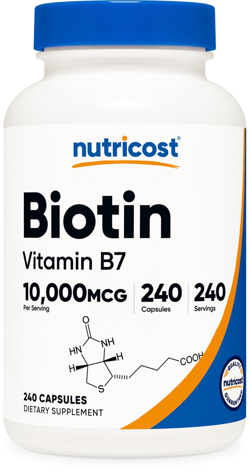 Nutricost Biotin 10,000mcg 240 Capsules Vitamin B7 Supplement FROM USA