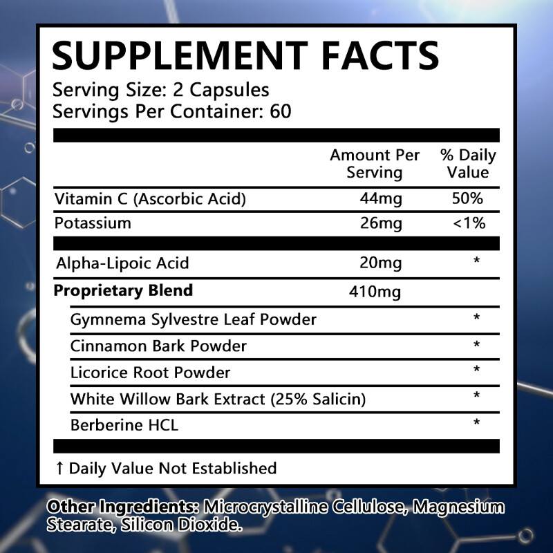 Sugar Balance Supplement Blood Sugar Support Glucose Metabolism Natural Capsules
